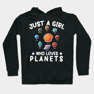 just a girl who loves planets Solar System Astrology Space Hoodie